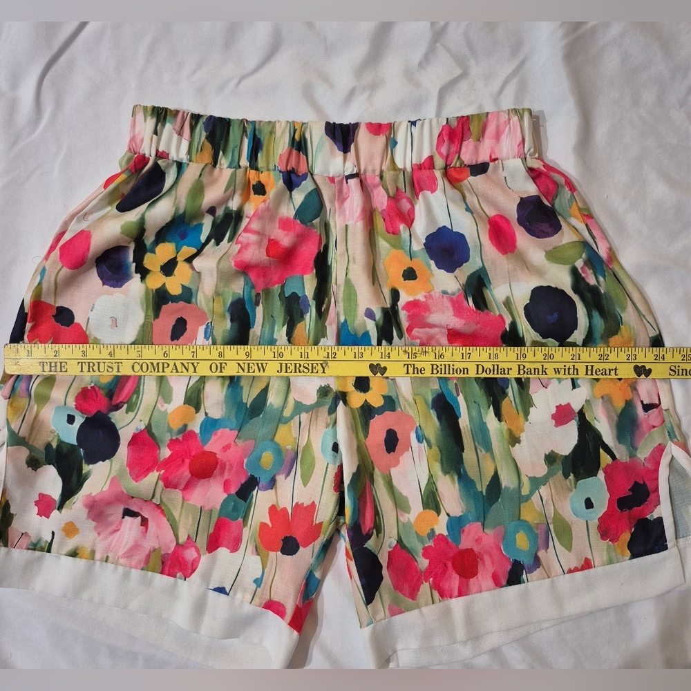 SHEIN-Multicolor Floral High Waist Shorts. Very Flattering On! Beautiful Colors!